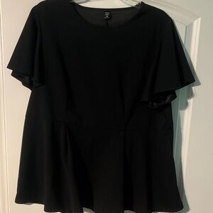 SHEIN Classic Black Short Sleeve Top Peplum
